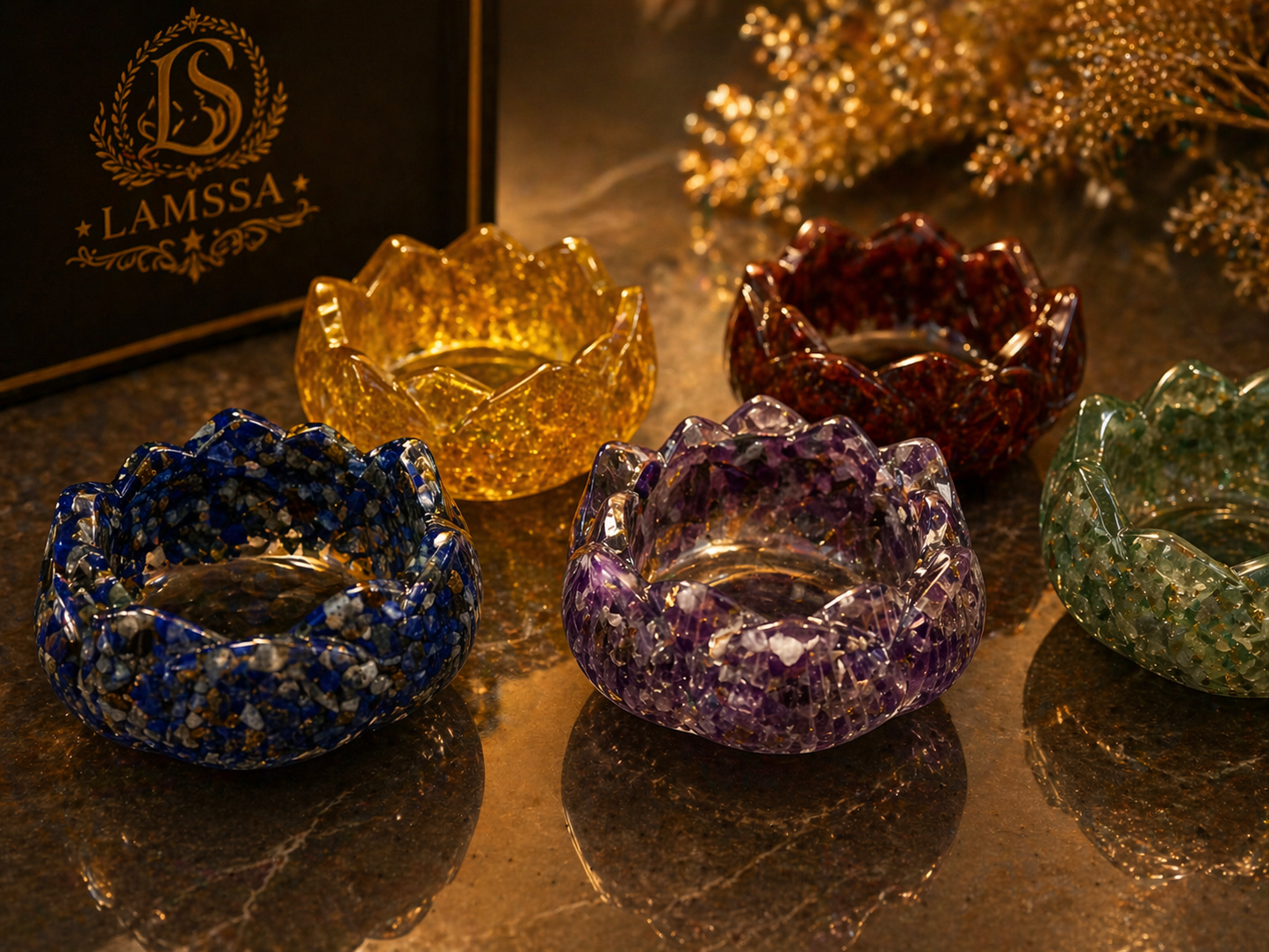 Lamssa Lotus Crystal Burner