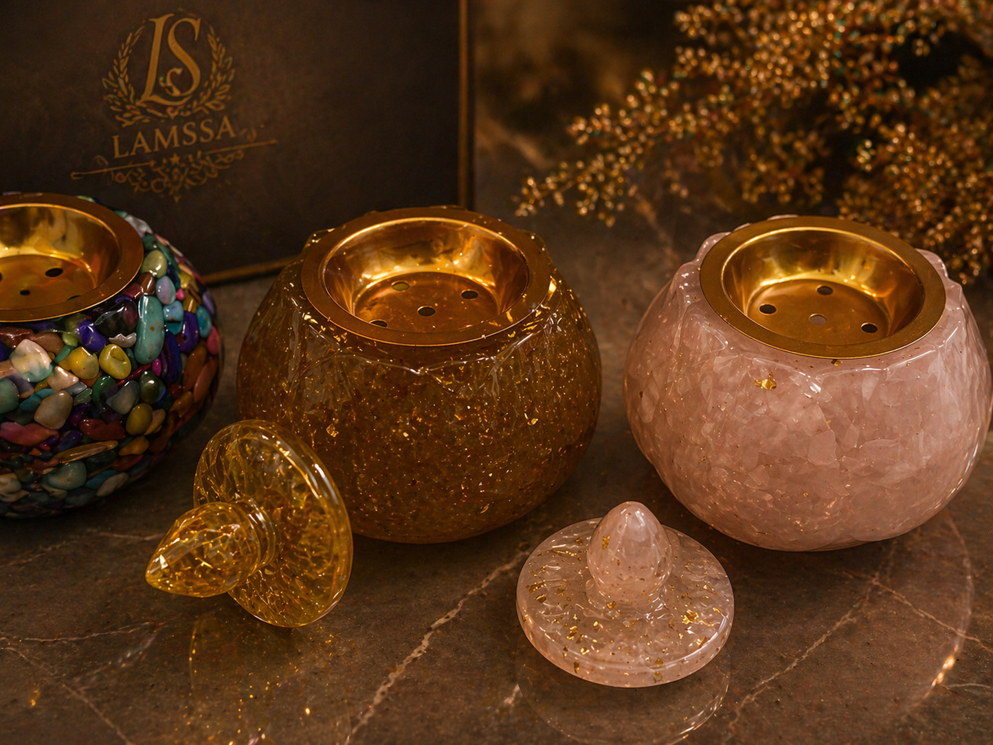 Lamssa Crystal Incense Burner
مبخرة الكريستال الفاخرة